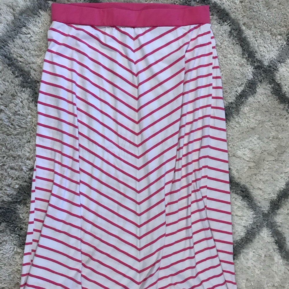 Pink and White Maxi Skirt